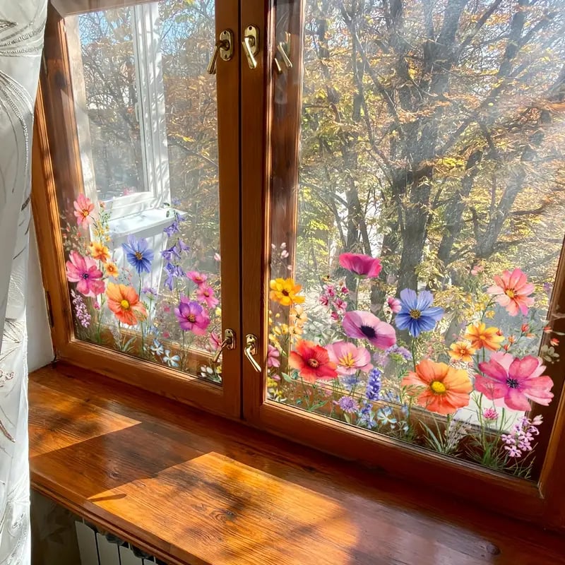 ✨LAST DAY SALE 49% OFF!💐Colorful Floral Bouquet Window Sticker🖼️