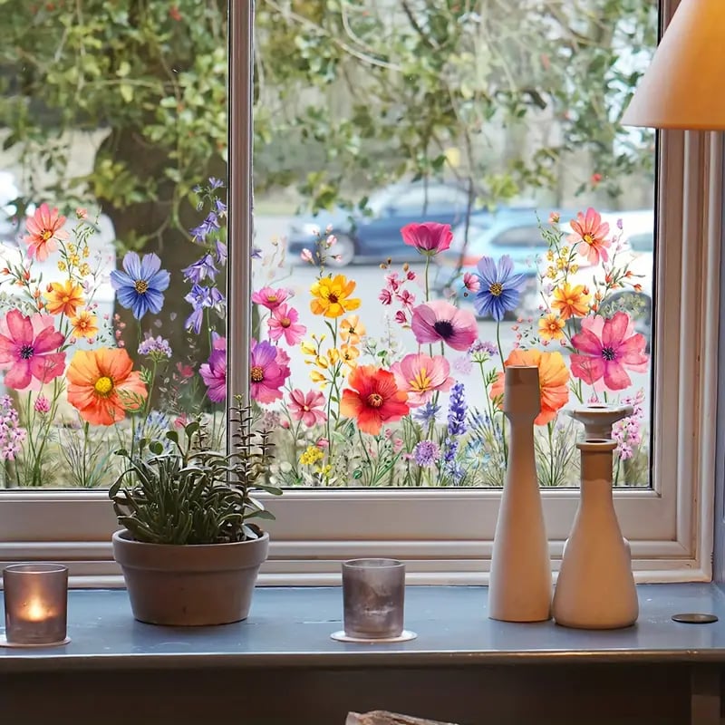 ✨LAST DAY SALE 49% OFF!💐Colorful Floral Bouquet Window Sticker🖼️