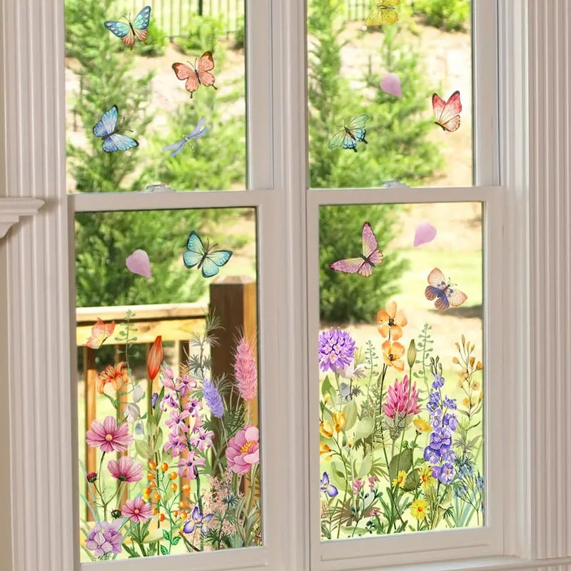 ✨LAST DAY SALE 49% OFF!💐Colorful Floral Bouquet Window Sticker🖼️