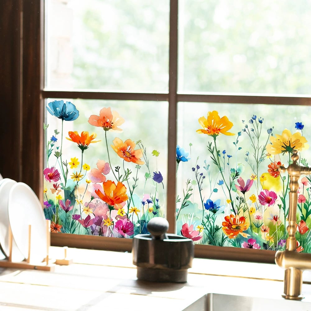 ✨LAST DAY SALE 49% OFF!💐Colorful Floral Bouquet Window Sticker🖼️