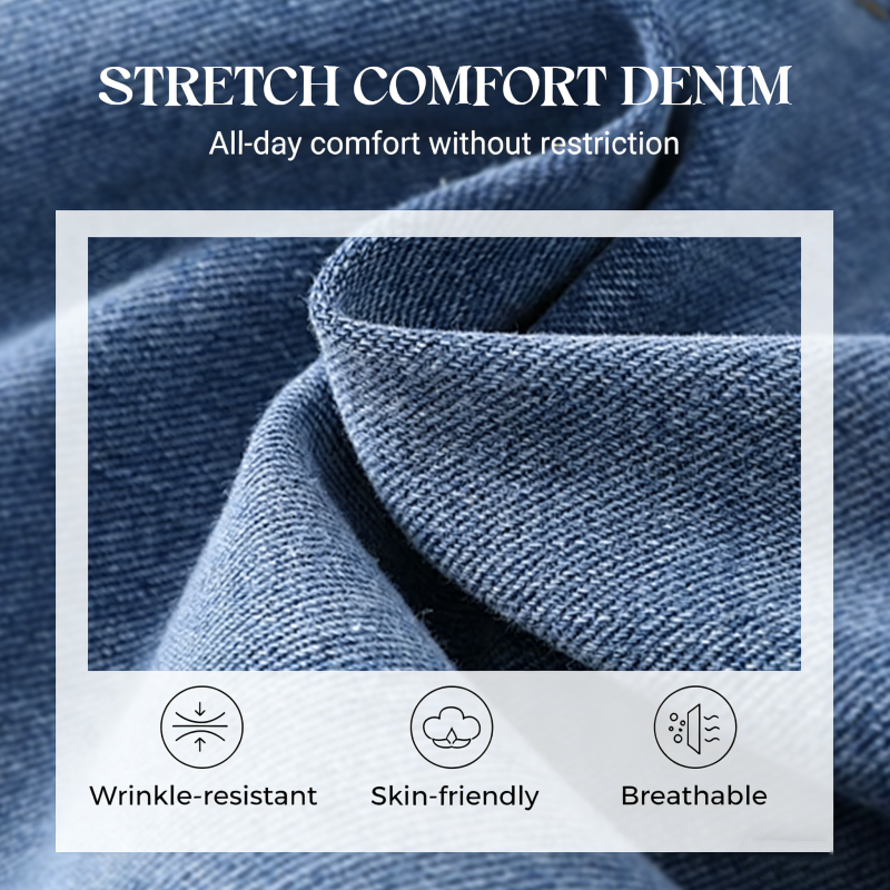 💎 50% OFF! 💎 Women’s High-Waist Wide-Leg Jeans 2026 – Side Slits, Stretch Denim & Retro Button Detail 👖✨