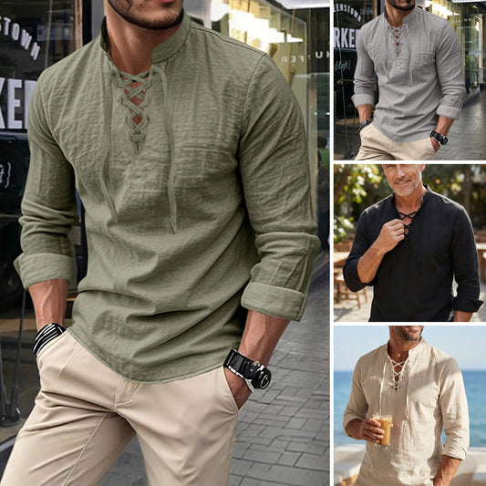 👕 50% OFF NOW! 🔥 Plain Linen-Cotton Blend Shirt for Men – Breathable & Lightweight, Relaxed Fit & Versatile Style 🌿
