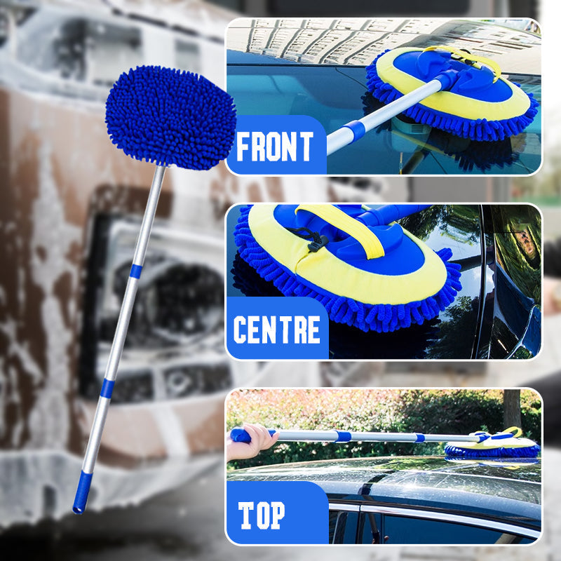 🔥Limited Time Promotion 50% OFF⏰Durable Aluminum Long Handle Telescopic Car Wash Mop – Soft Microfiber, Scratch-Free & Adjustable Length ✨