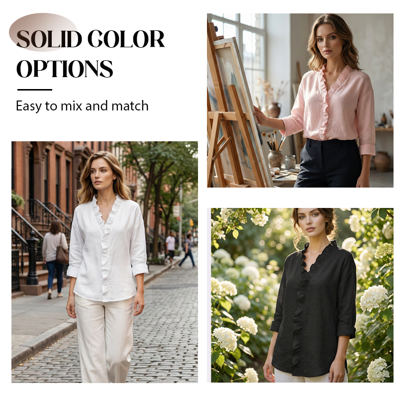 ✨ Effortless Elegance for Every Day – Premium Ruffle V-Neck Blouse! ✨