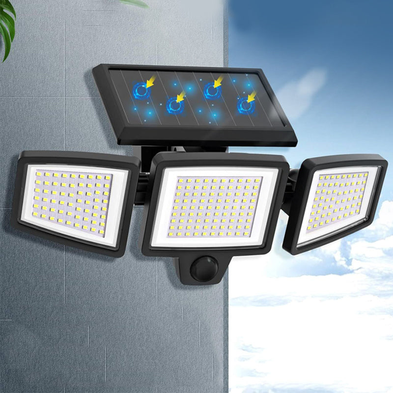 1PC/2PC waterproof patio lighting with remote control, solar outdoor light, 2500LM 208 LED safety light, 3-head motion sensor light, 270° wide-angle floodlight patio wall light, 3 modes, Christmas decoration clearance sale, suitable for outdoor lighting