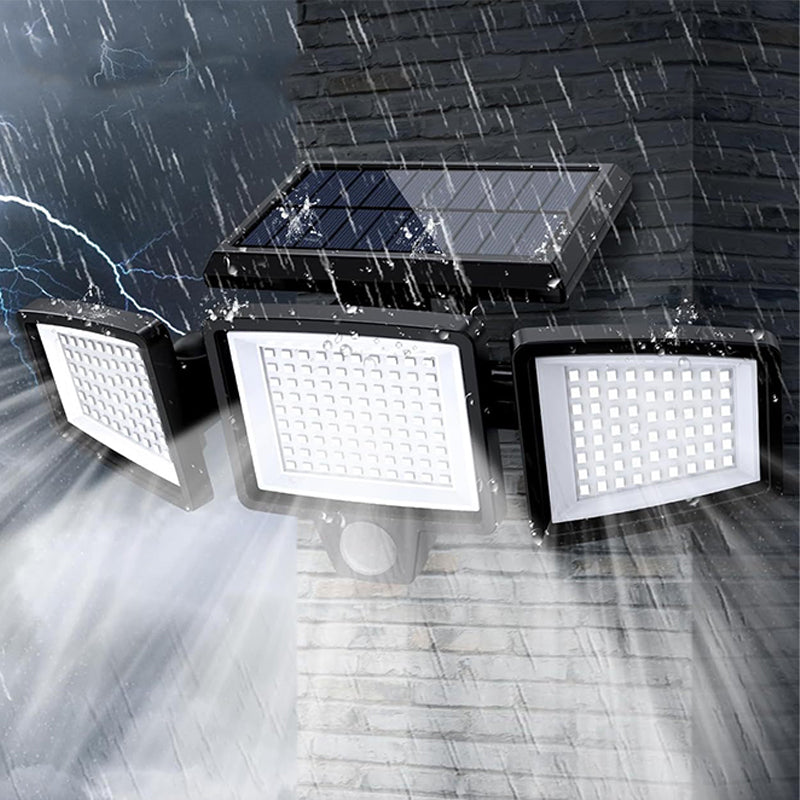 1PC/2PC waterproof patio lighting with remote control, solar outdoor light, 2500LM 208 LED safety light, 3-head motion sensor light, 270° wide-angle floodlight patio wall light, 3 modes, Christmas decoration clearance sale, suitable for outdoor lighting