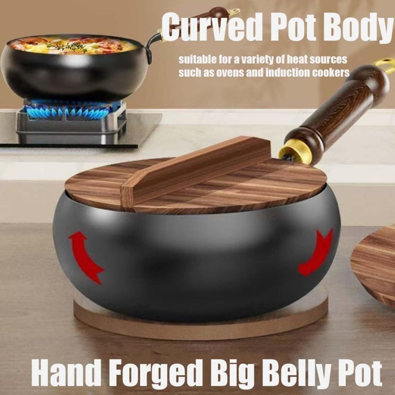 🔥While Supplies Last 40% OFF!🎉 Uncoated Thick Iron Pot with Lid