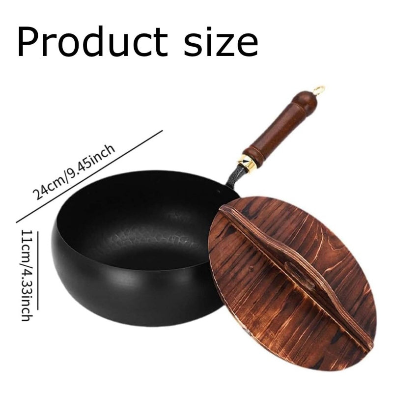 Uncoated Thick Iron Pot, Japanese Iron Pan,Uncoating Cast iron Pot, Hand-Forged Non-StickPans without Coating,High Purity Frying Pans forCooking, Wok, Cookware, Cast Iron Skillet