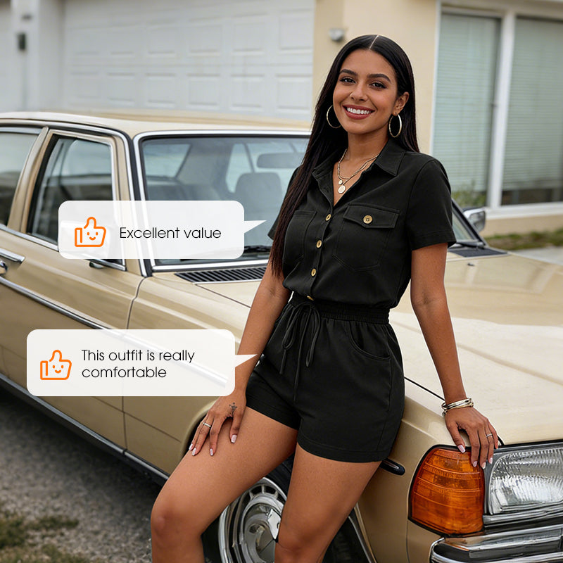 ✨ Effortlessly Stylish Utility Romper – Comfort Meets Chic! ✨