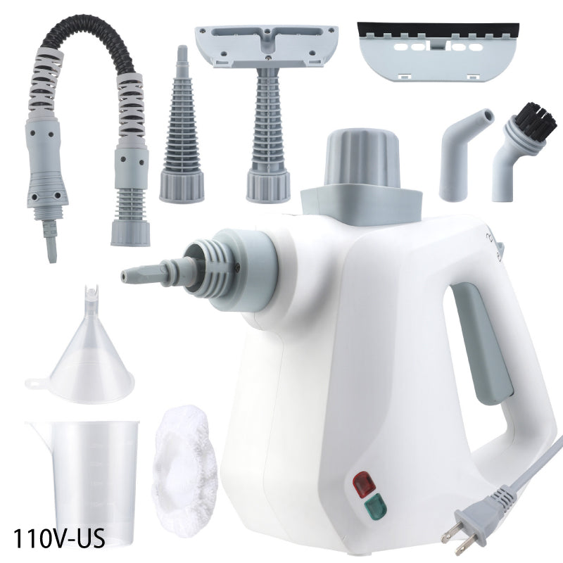 OveeDay Pressurized Handheld Multi-surface Natural Steam Cleaner with 12 Accessories - Multipurpose Steamer Ideal for Home Use