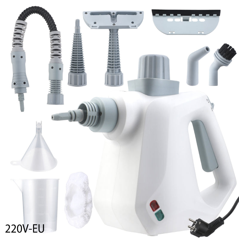 OveeDay Pressurized Handheld Multi-surface Natural Steam Cleaner with 12 Accessories - Multipurpose Steamer Ideal for Home Use