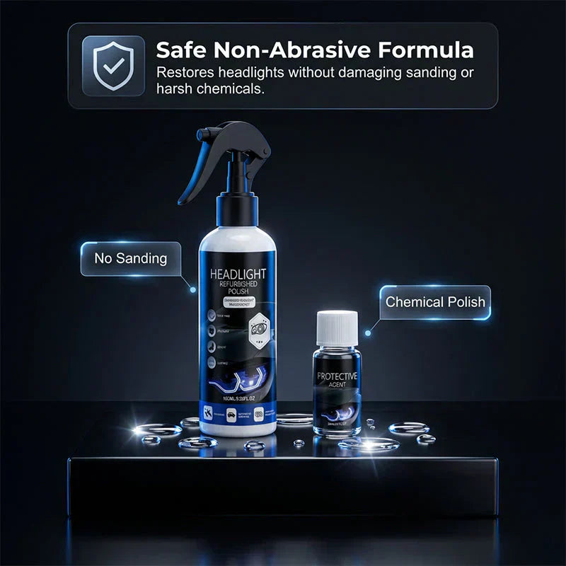 🚗 50% OFF NOW! 🔆Automotive Headlamp Restoration Fluid, oxidized and yellowed automotive headlamps, blurring enhanced crystalline coating refurbisher