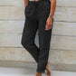 Women's  Elastic Waist Cotton Linen Wide Leg Pants