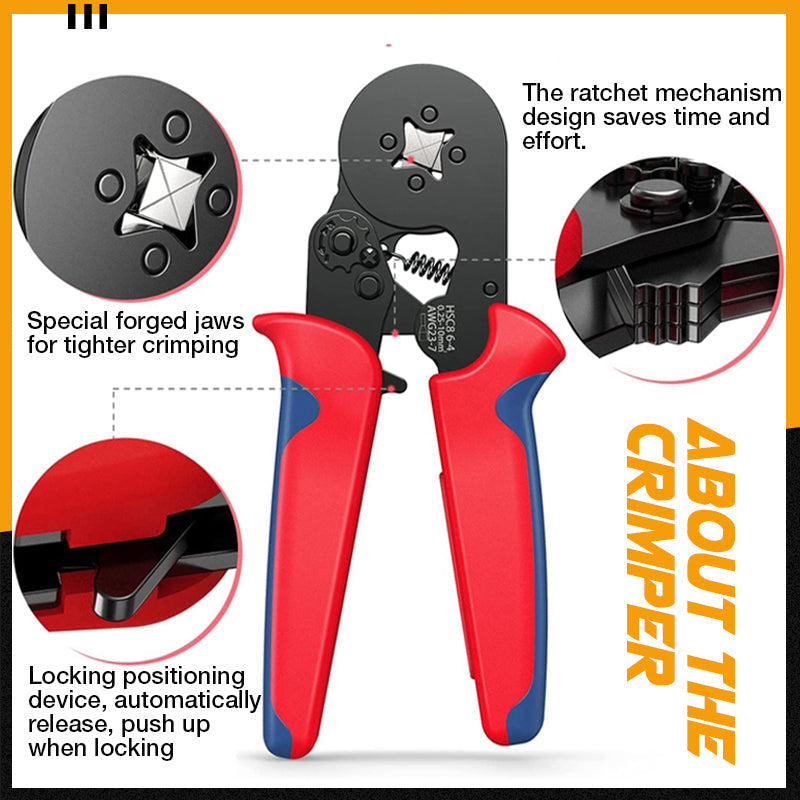 📢📢40% OFF !! ⏰Ratchet Tubular Terminal Wire Crimpers Set | Precision Indent Crimping Tool