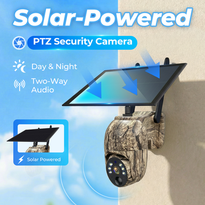 Solar-Powered PTZ Security Camera,Network Connection:WiFi,Pixel:2MP