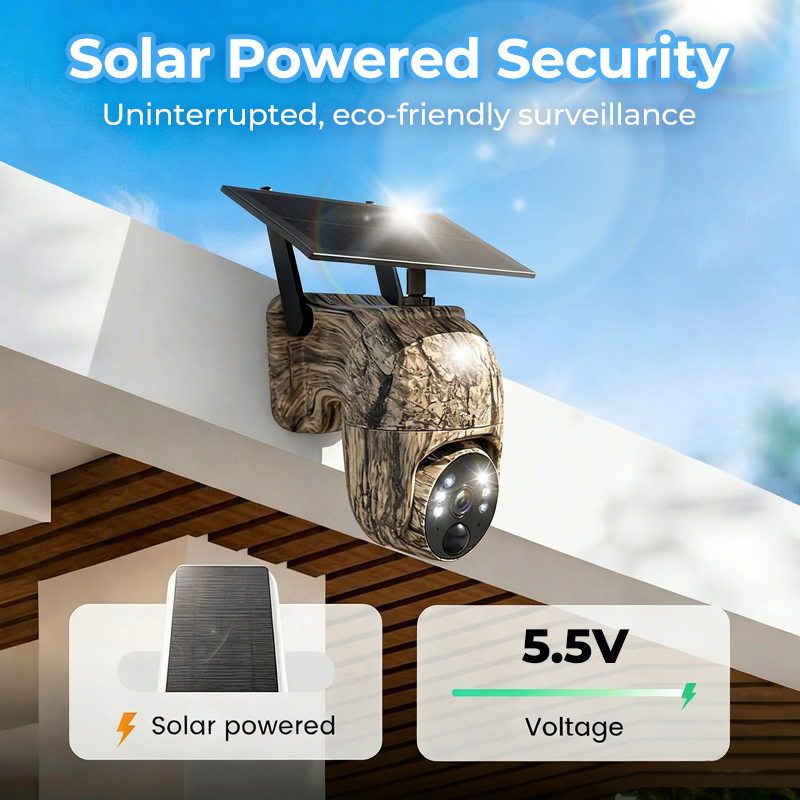 Solar-Powered PTZ Security Camera,Network Connection:WiFi,Pixel:2MP