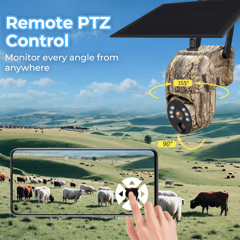 Solar-Powered PTZ Security Camera,Network Connection:WiFi,Pixel:2MP
