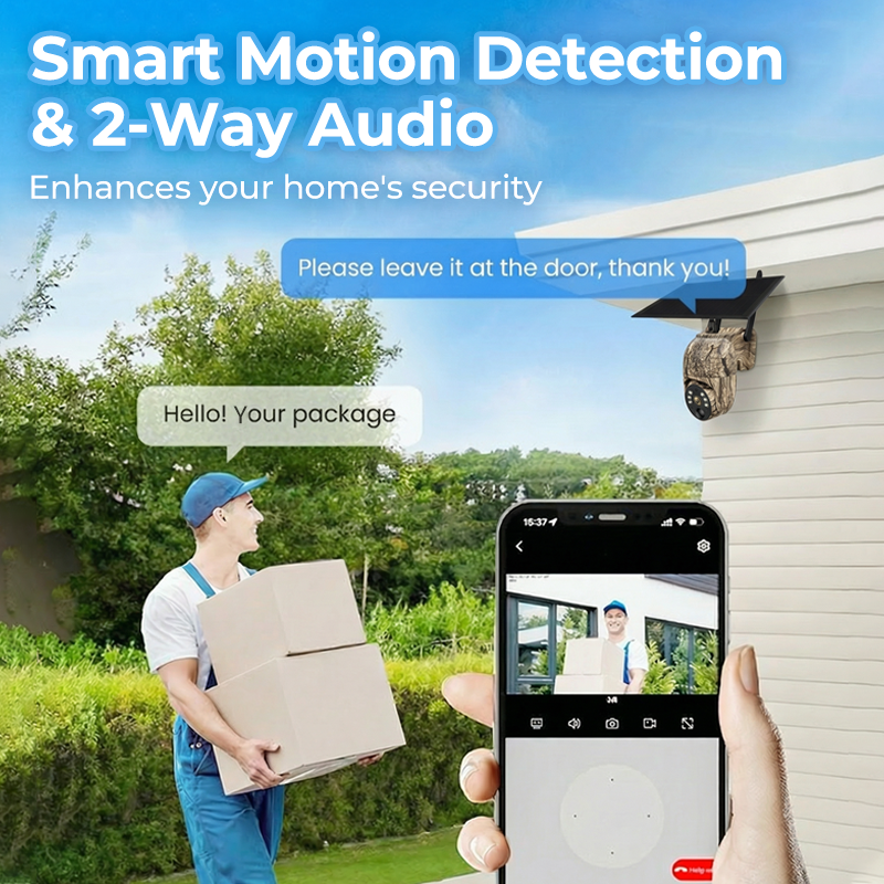 Solar-Powered PTZ Security Camera,Network Connection:WiFi,Pixel:2MP