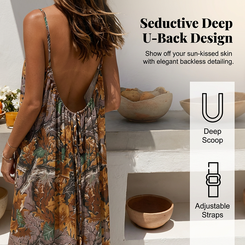 ⏳Time-Limited Special⏰Women's Summer Backless Spaghetti Strap Maxi Dress