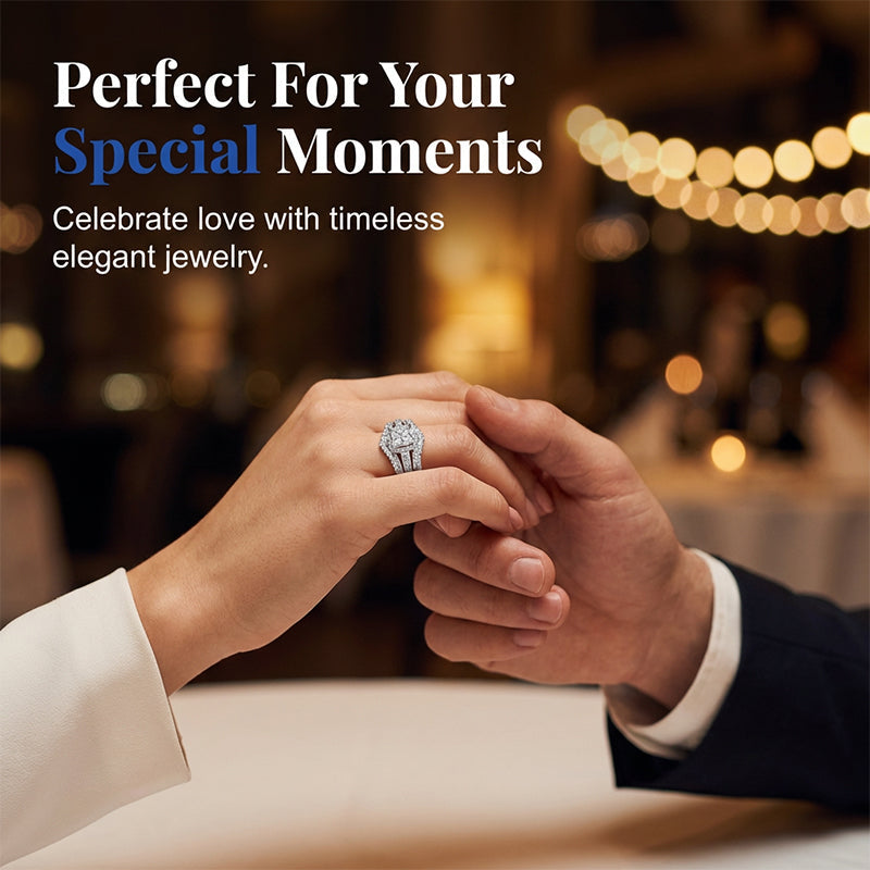 💍 LIMITED-TIME 50% OFF! 💥 Women's Princess Cut Cubic Zirconia Filled Ring – Pave Setting, Multi-Layer Band, Sparkle ✨