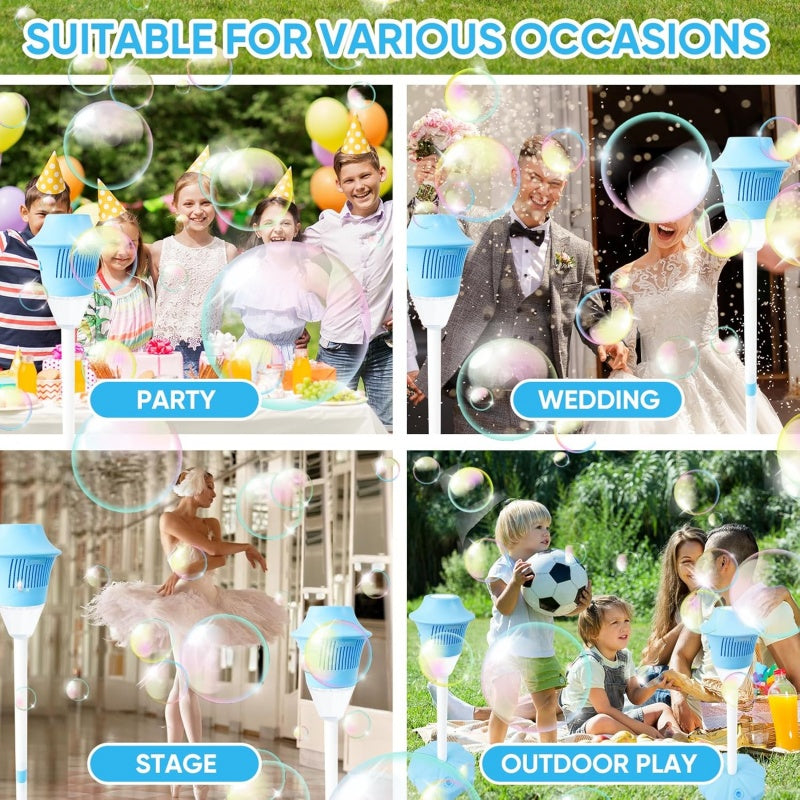 Automatic Handheld Bubble Machine for Kids, Bubble Maker Spring Summer Toys with Lights, Outdoor Rechargeable Blower Best Easter Gift for Children