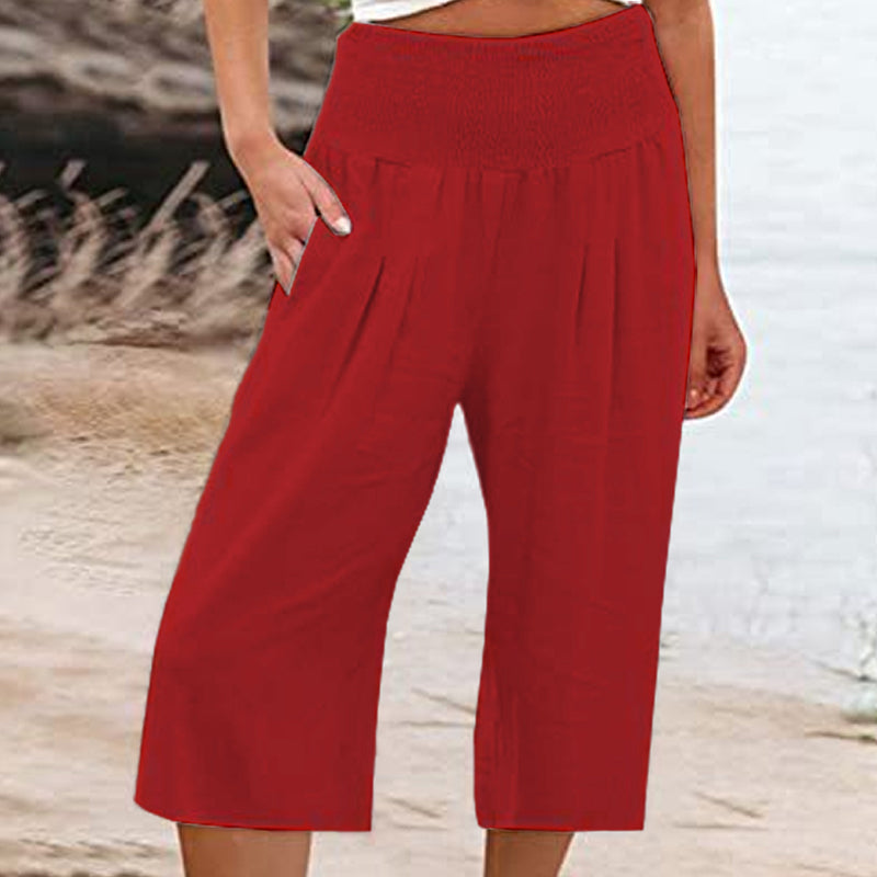 【S-3XL】🍂Lightweight Elastic Waist Crop Pants for Women