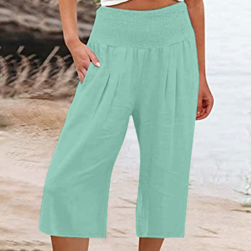 【S-3XL】🍂Lightweight Elastic Waist Crop Pants for Women