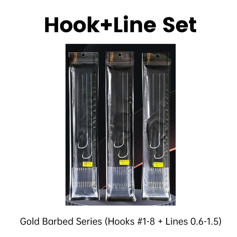 Pre-Rigged Carbon Steel Fishing Hooks Set