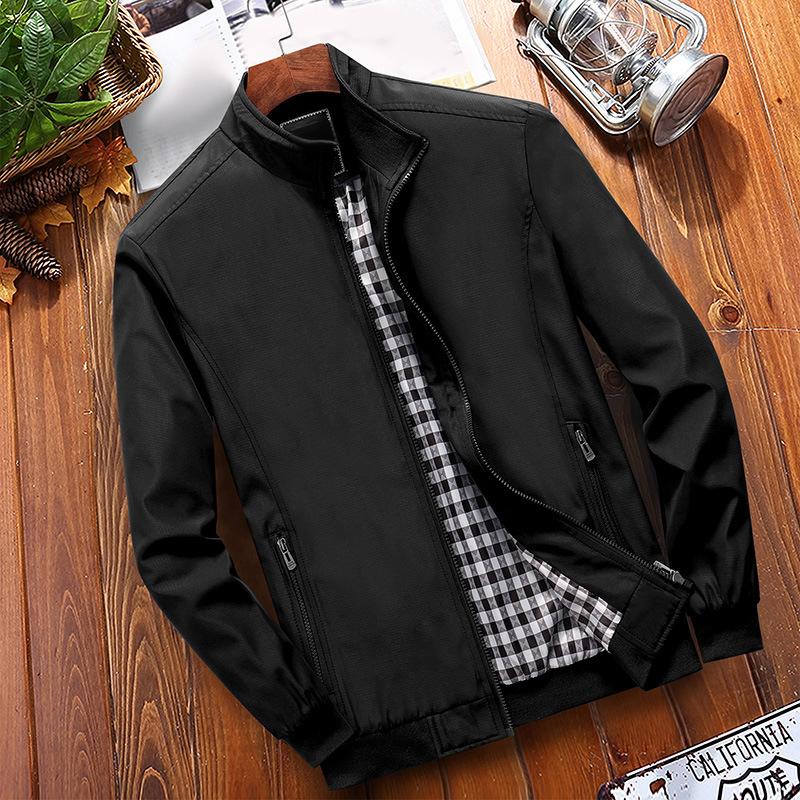 ⏰🔥50% OFF! 😎 Men’s Classic Stand Collar Jacket – Stylish Checkered Lining, Comfortable & Perfect for Everyday Wear ✨🧥
