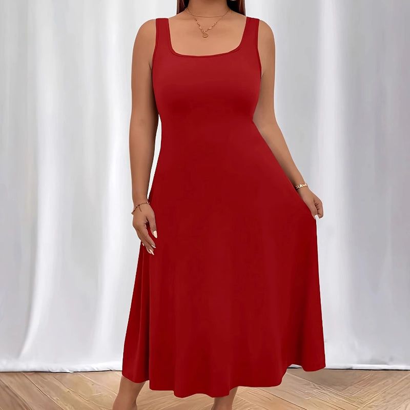 Women's Elegant Solid Color Sleeveless Dress