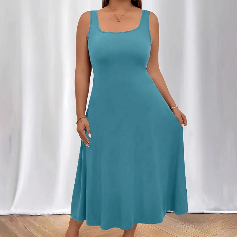 Women's Elegant Solid Color Sleeveless Dress