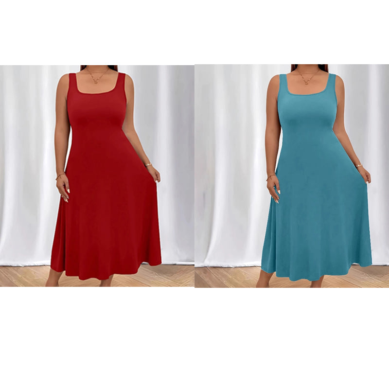 Women's Elegant Solid Color Sleeveless Dress