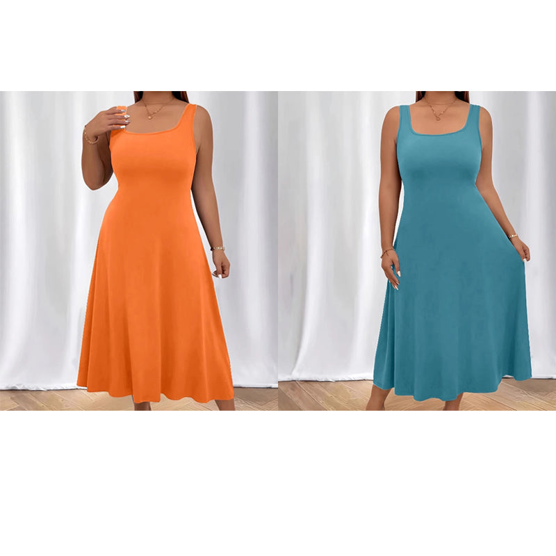 Women's Elegant Solid Color Sleeveless Dress