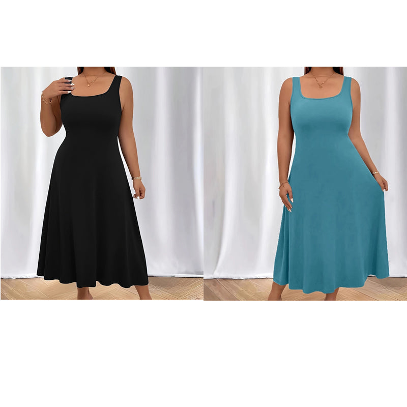 Women's Elegant Solid Color Sleeveless Dress