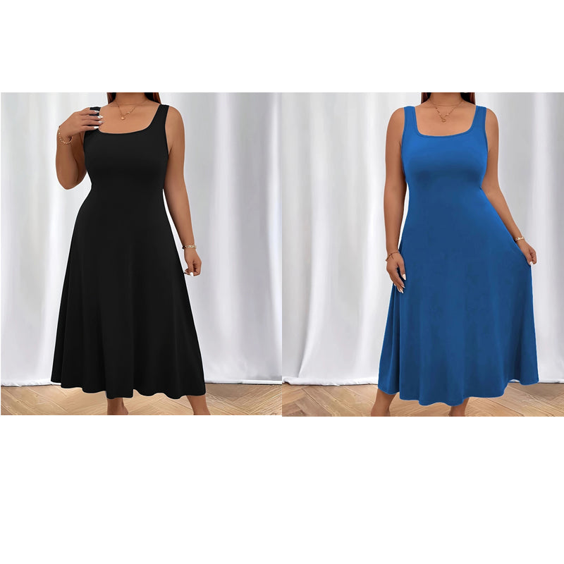 Women's Elegant Solid Color Sleeveless Dress