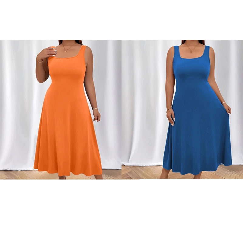 Women's Elegant Solid Color Sleeveless Dress