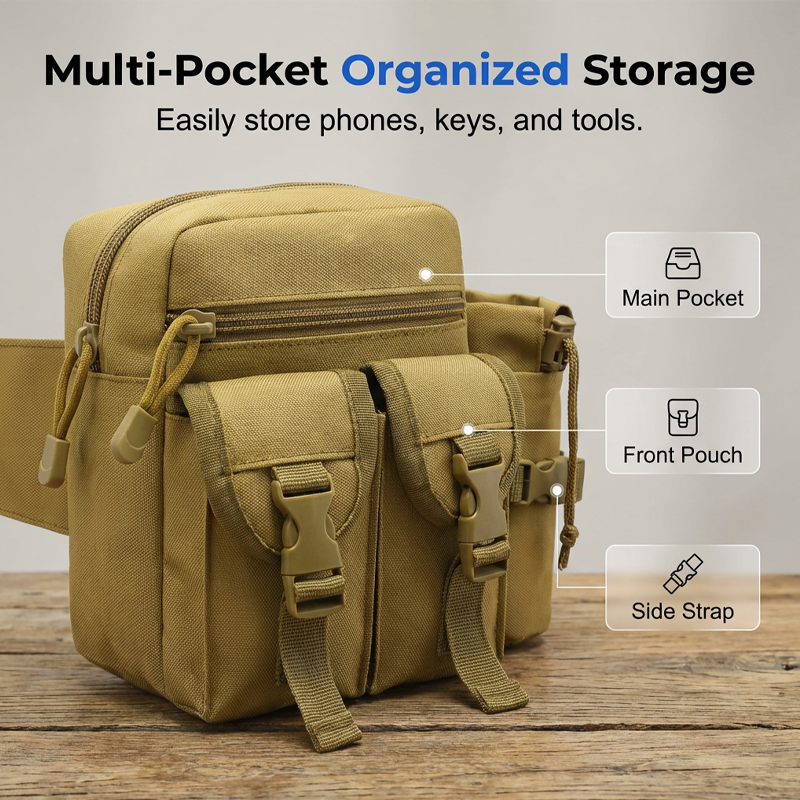 Tactical Waist Bag with Detachable Water Bottle Holder