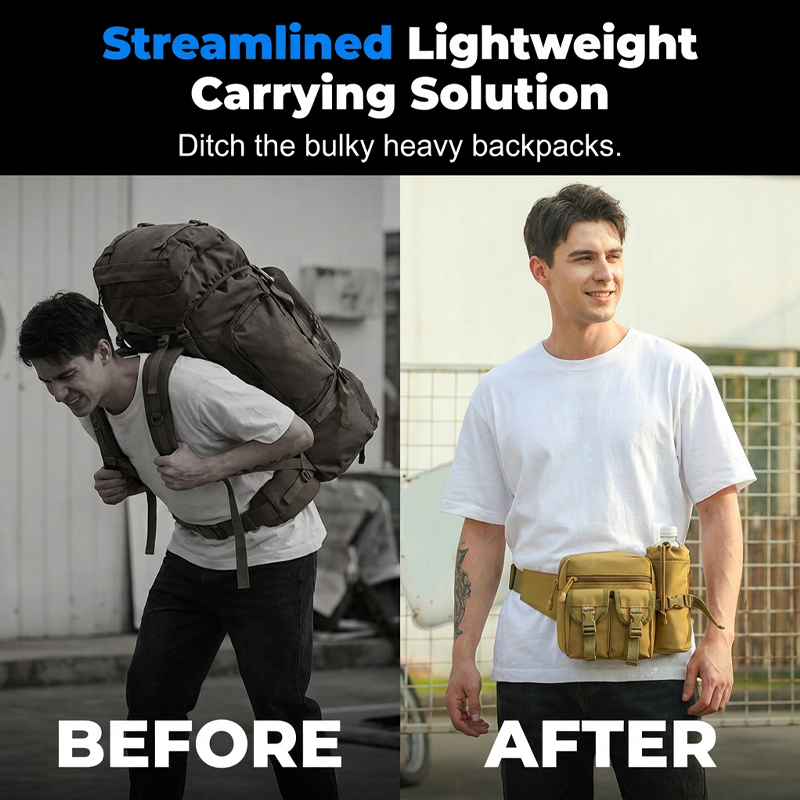 Tactical Waist Bag with Detachable Water Bottle Holder