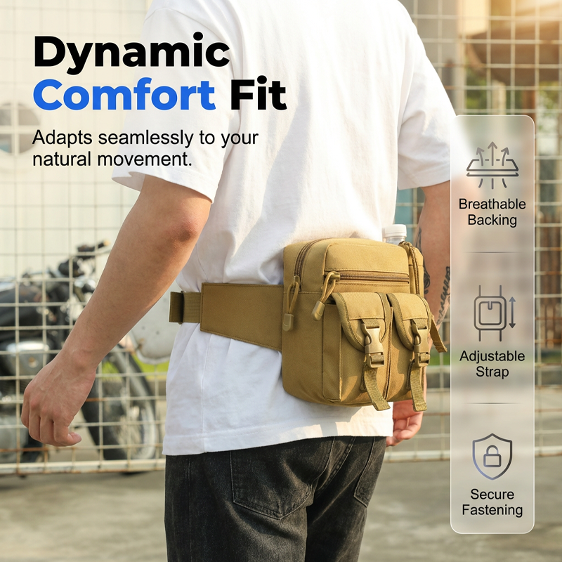 Tactical Waist Bag with Detachable Water Bottle Holder