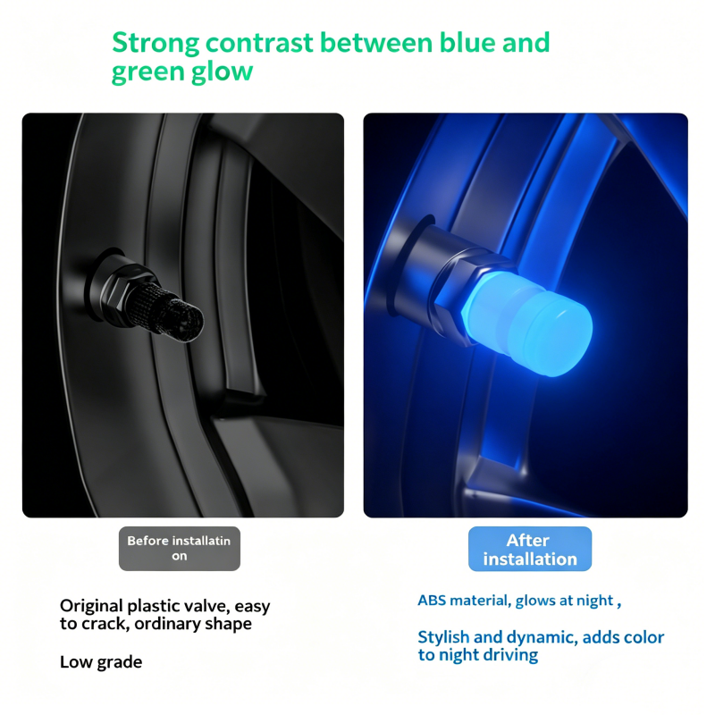 Luminous Tire Valve Caps (Set of 4)