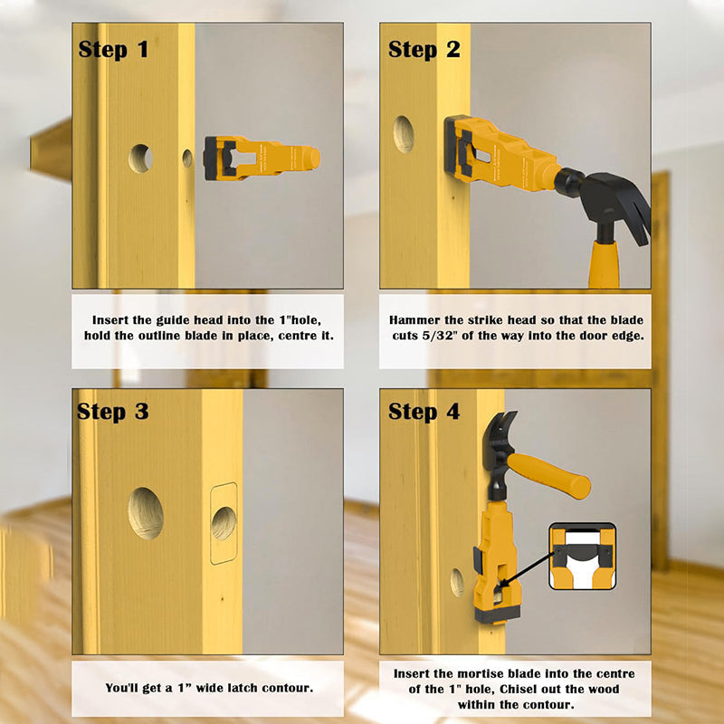 🛠️ LIMITED-TIME 50% OFF! 🚪 Professional Door Latch Installation Tool – Accurate Mortise Guide, Durable ABS, Adjustable 🔨