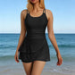 👙 LIMITED-TIME 50% OFF! 🌺 Double Strap Ruched Skirted Swimsuit – Tummy Control, Secure Support, Quick-Dry ✨