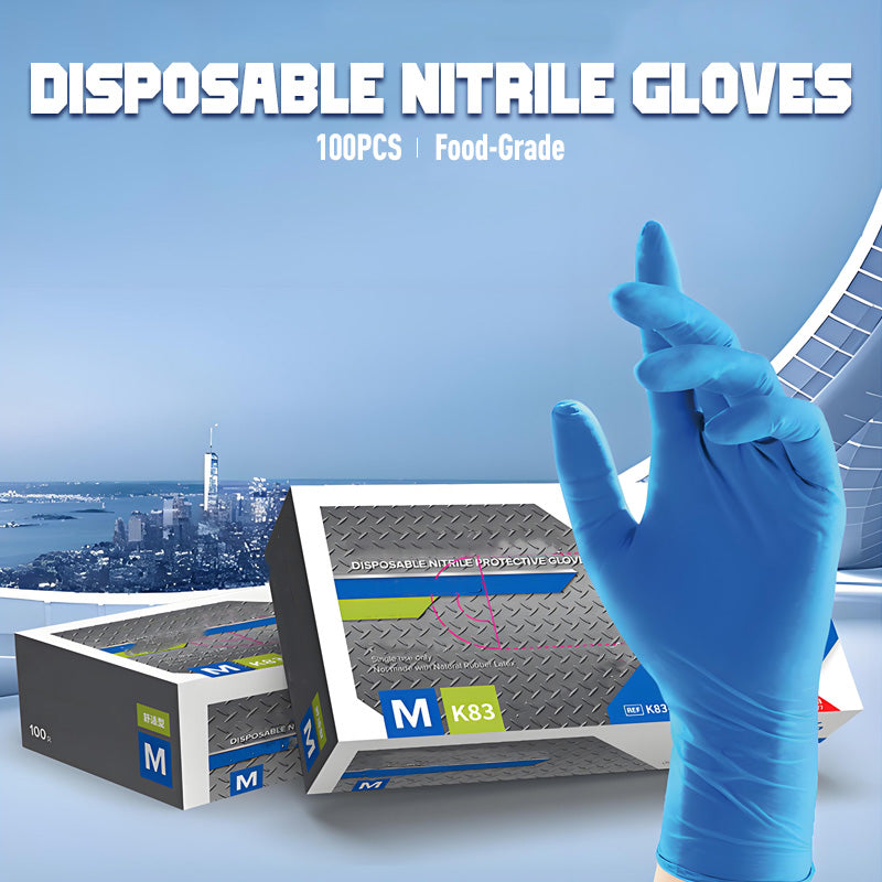 📢📢50% OFF !! ⏰100PCS Food-Grade Disposable Nitrile Gloves