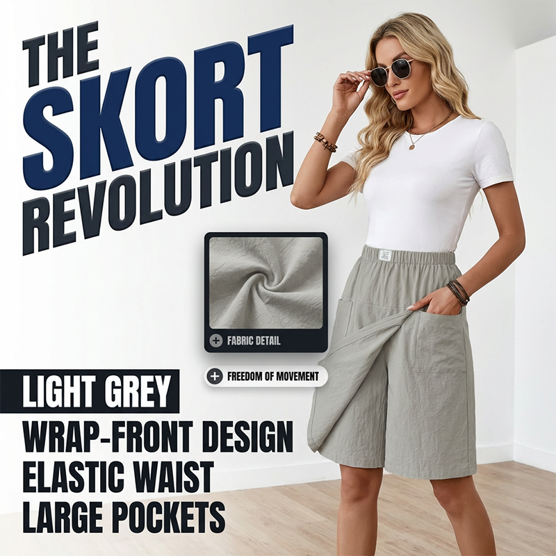 ⏳Time-Limited Special⏰Women's Casual Elastic Waist Wrap Skort