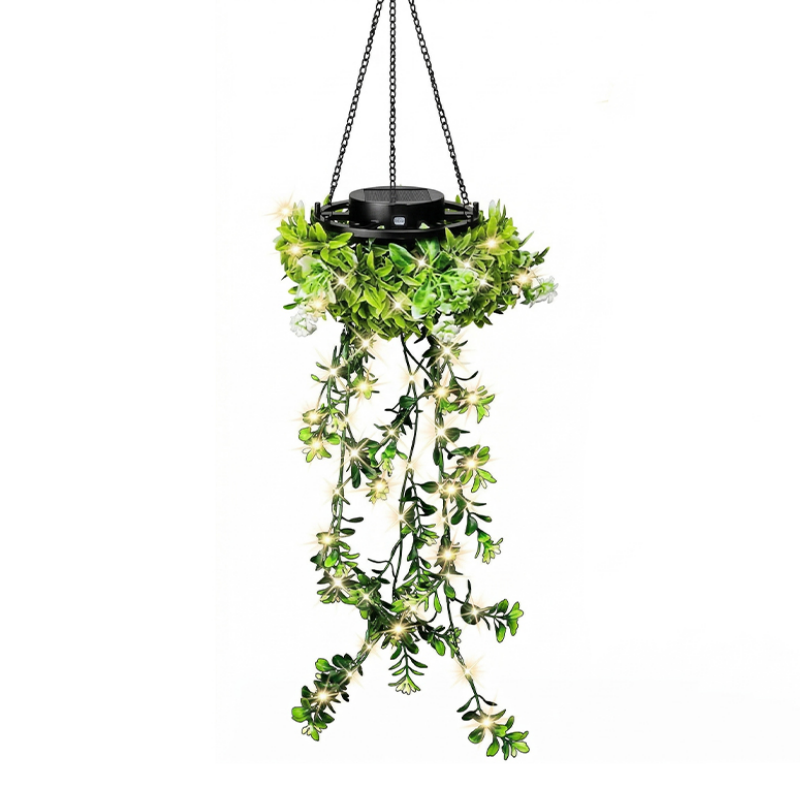 🌿50% OFF!🪴Solar Hanging Grass Light – Realistic Foliage, Warm White, IP65 ✨