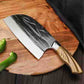 Hand-Forged Kitchen Knife with V-Shaped Edge