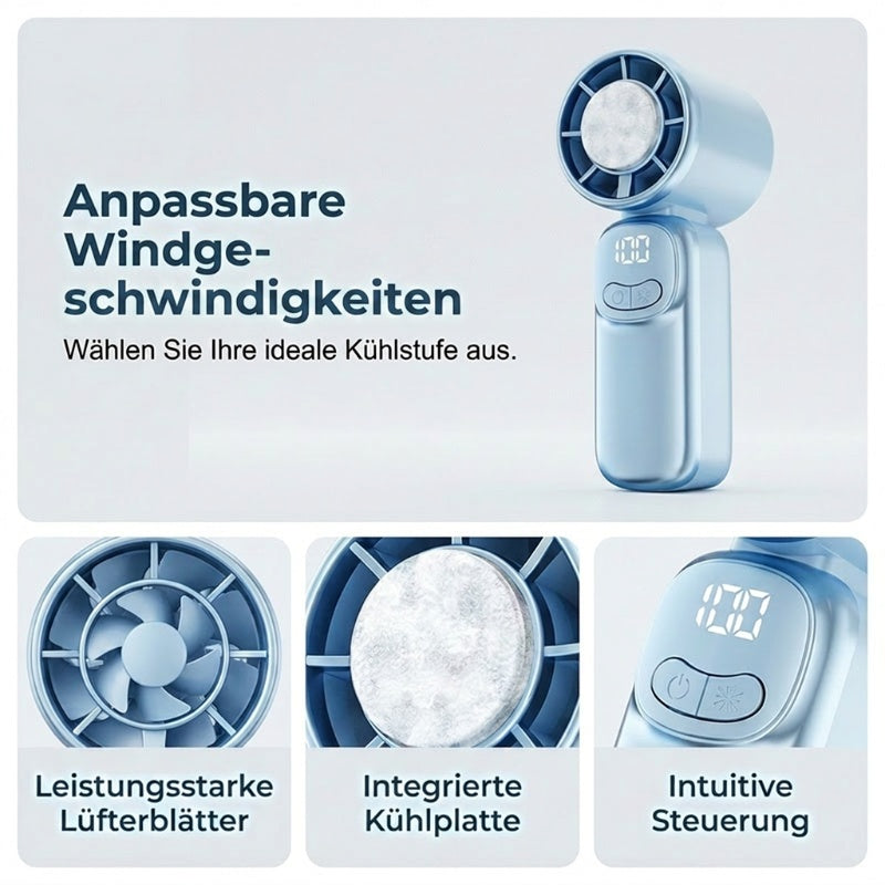 Portable mini fan with long-lasting battery