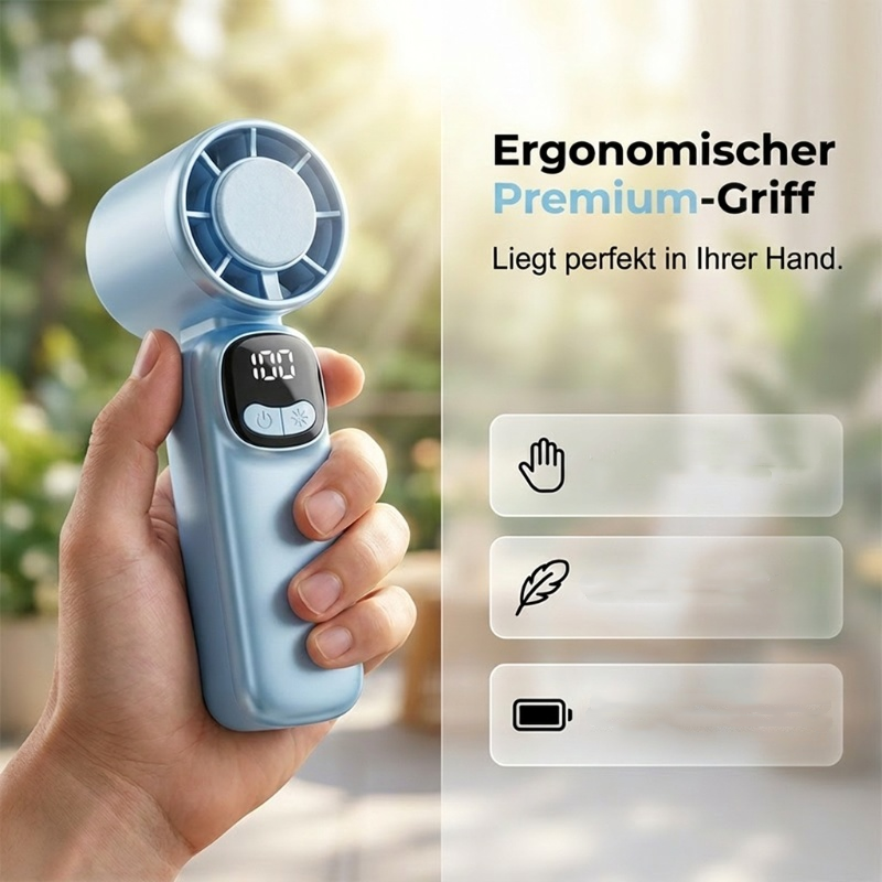 Portable mini fan with long-lasting battery