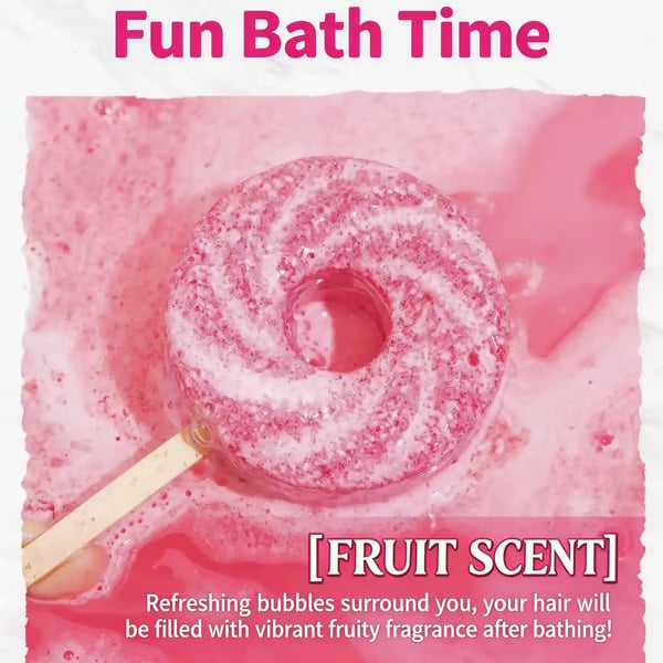 ⏳Limited-time 50% off⏰Reusable Cute Lollipop Bath Bomb,Colorful Bubble Bath Ball for Fun Bath Time🍭