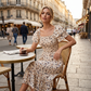 ⏰ 50% OFF ✨Women's Square Neck Smocked Floral Midi Dress